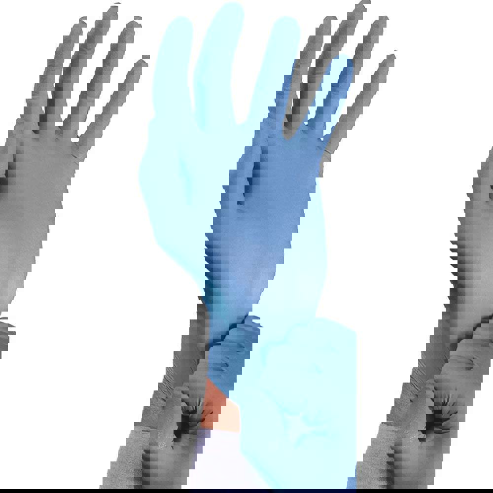 Series TouchNTuff Disposable Gloves: Size Medium, 4.3 mil, Uncoated-Coated Nitrile, Industrial Grade, Unpowdered